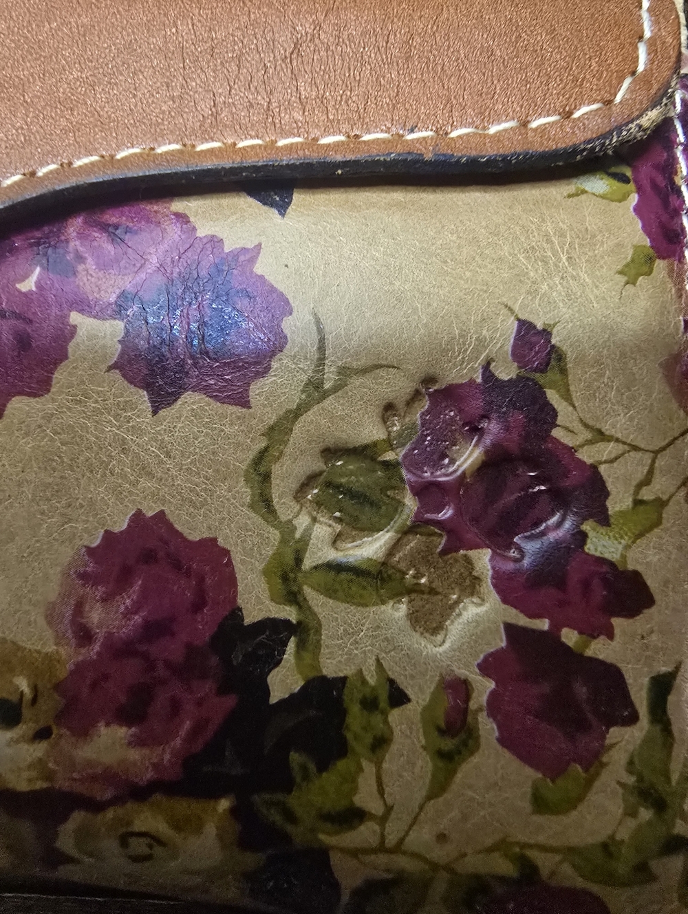 Patricia Nash Antique Prairie Rose Valentia Leather Wristlet Wallet Brown - Picture 6 of 16